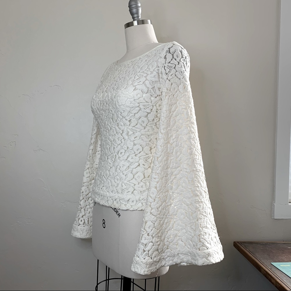 Elizabeth and James Ivory Lace Bell Sleeved Top - Picture 2 of 6